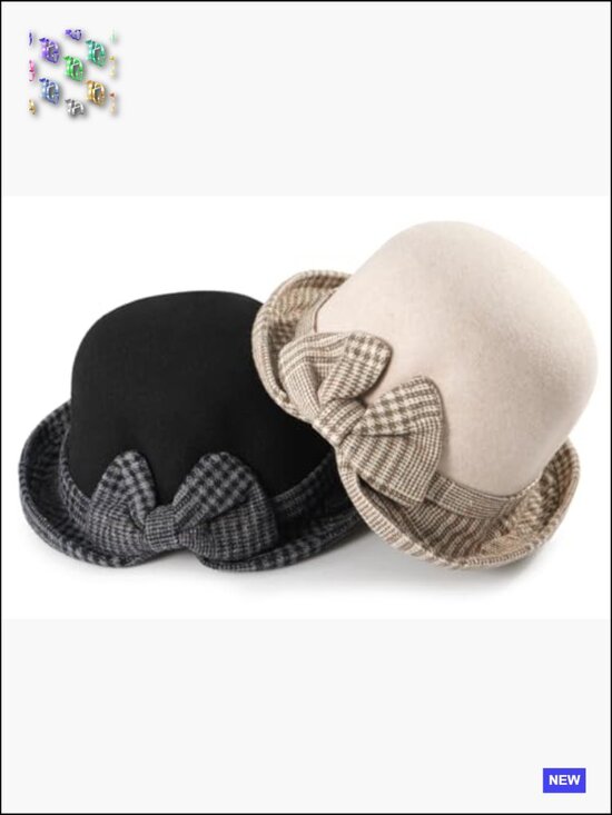 Vintage Felt Cloche Hat Floral Fedora Bucket Bowler Winter Retro Chic